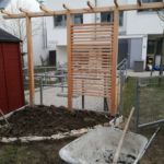 Holzpergola Sichtschutz Wohnungsgarten