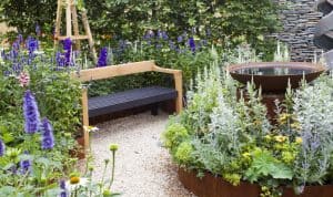 Cortenstahl Steingarten Gartenplanung