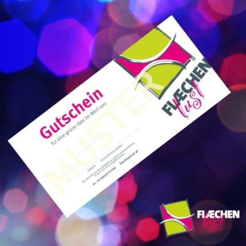 Gutschein-Karte Geschenk Gartenshop Flaechenlust
