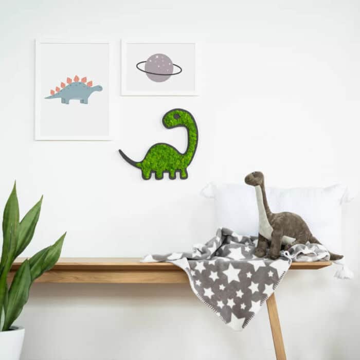 dino geschenk weihnachten moosbild kinderzimmer flaechenlust gartenshop